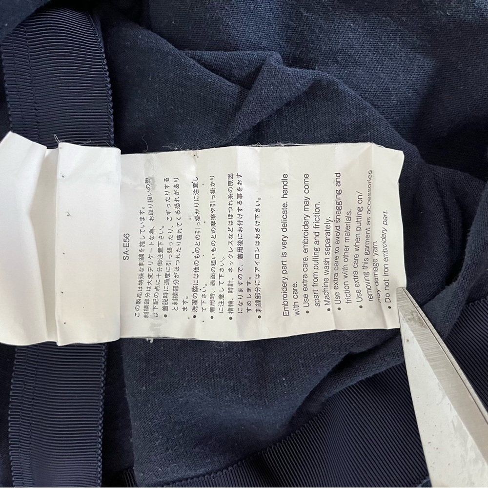 SACAI sz 1 S Navy Blue Short Sleeve Tshirt Tee Paradise Garage Side Zippers - Picture 13 of 14